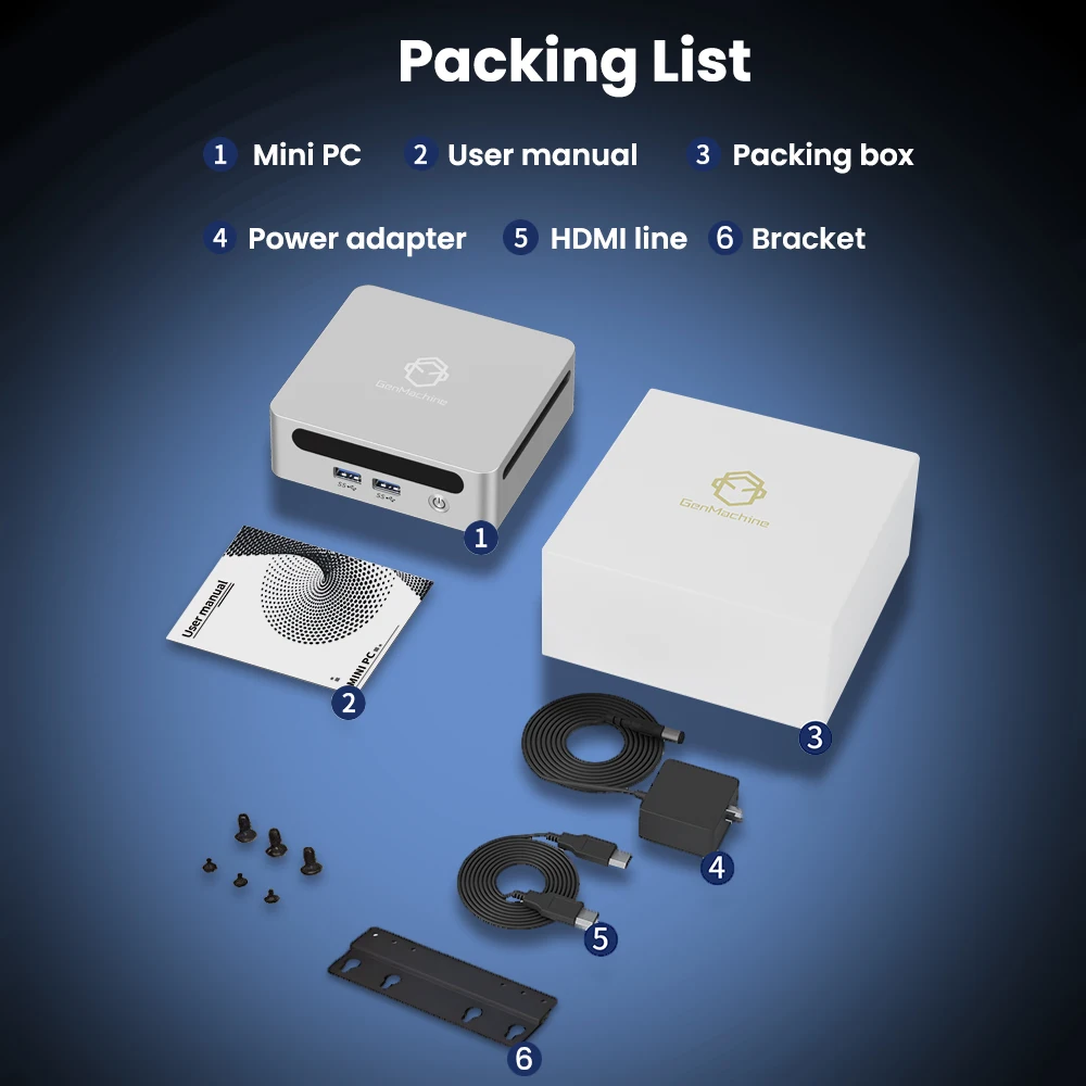 Diy Gaming Computer Genmachine Ryzen 3 7330U Mini PC - 4 Core 8 Thread, 15W Low Power, Radeon GPU, 4K HDMI, WiFi6, Compact - Image 6