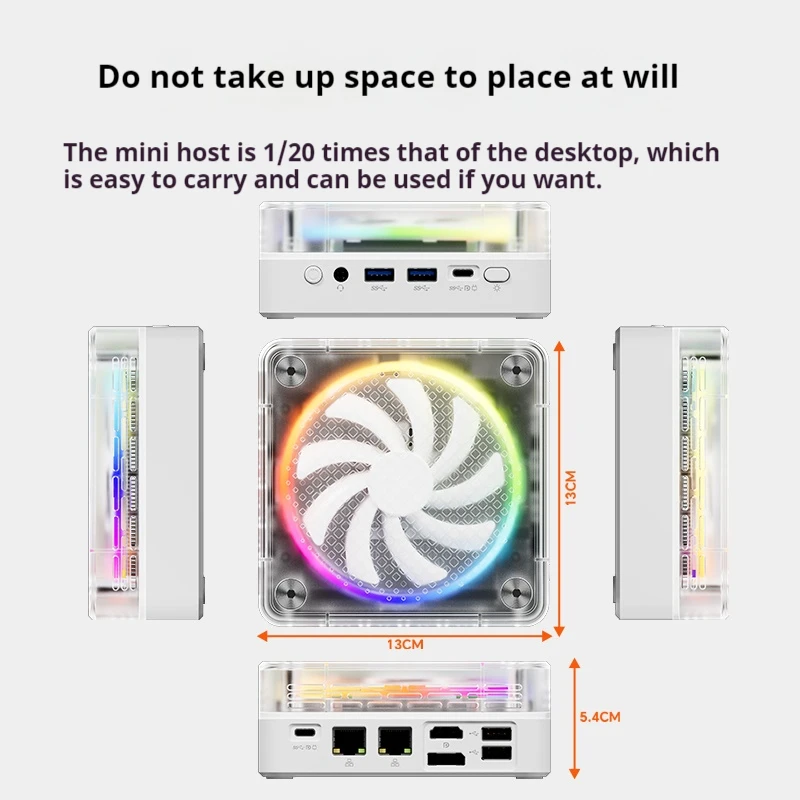 Windows 11 Ryzen DDR5 Pc Game Diy Gaming Computer 8 Core 16 Thread,3.6-5.1GHz TDP:35W-54W Genmachin AMD Ryzen 7 7840HS Mini Pc - Image 3