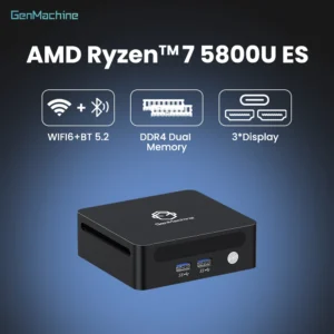 DDR4 SSD WIFI6 BT5.2 Gaming Pc Diy Pc Mini Pc Gamer GenMachine AMD Ryzen 7 5800U ES Windows 11 MINI PC 8 Core 16 Thread TDP 15W