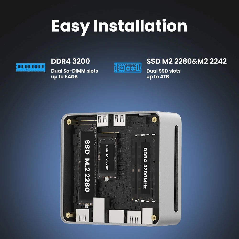 Diy Gaming Computer Genmachine Ryzen 3 7330U Mini PC - 4 Core 8 Thread, 15W Low Power, Radeon GPU, 4K HDMI, WiFi6, Compact - Image 5