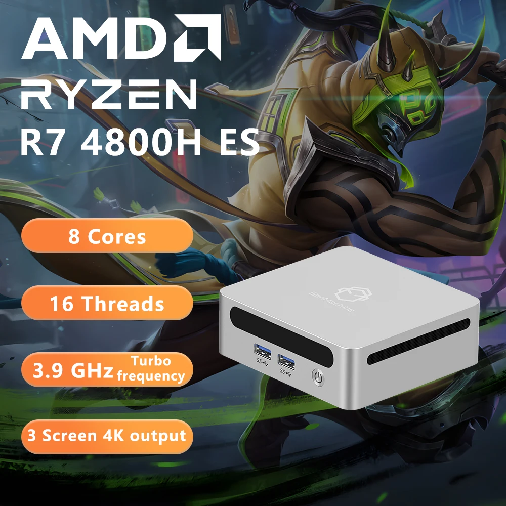 Windows 11 Ryzen DDR4 3200Mhz WiFi6 Gaming Pc Diy Gaming GenMachine Mini PC AMD Ren4000 4800H ES 4800U ES 4900H ES 5500U ES - Image 2
